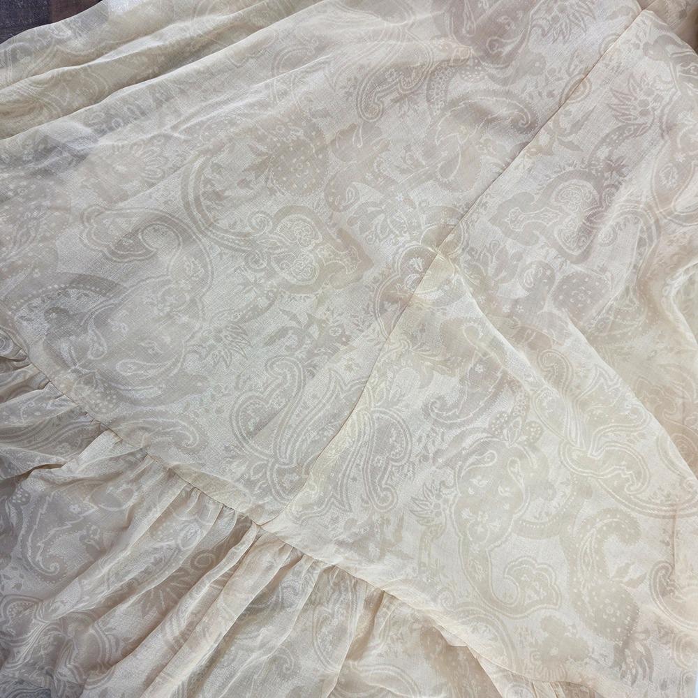 Vintage 1970s Gunne Sax Jessica Cream Crochet Maxi Prairie Sheer Dress Sz 5 - Picture 13 of 16